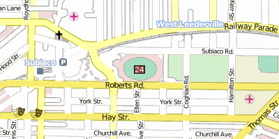 Subiaco Oval Stadtplan